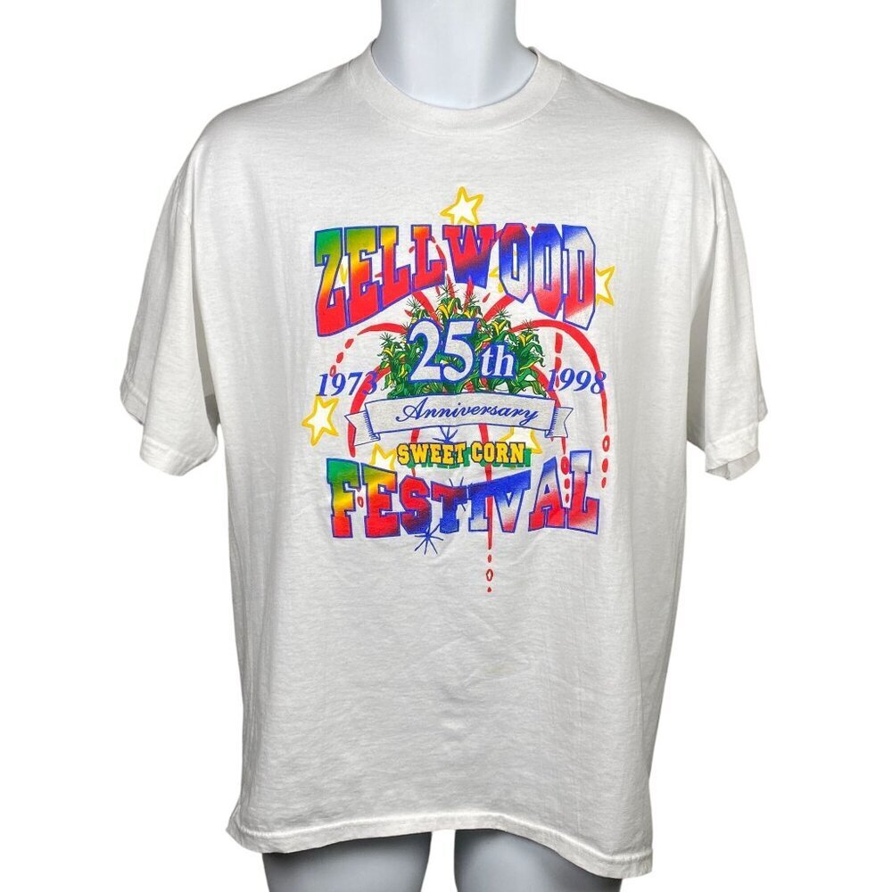 Vintage 1998 Zellwood Sweet Corn Festival T Shirt Mens Size L Short Sleeve